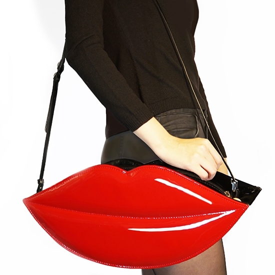 ★ Lip Bag Leather Large 牛革製 本エナメル
