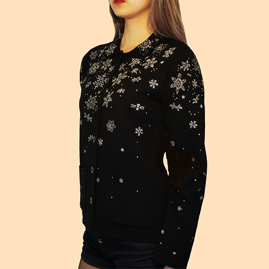 【SALE / ¥52,800→¥13200】　　　手刺繍　jacket / Snowflakes