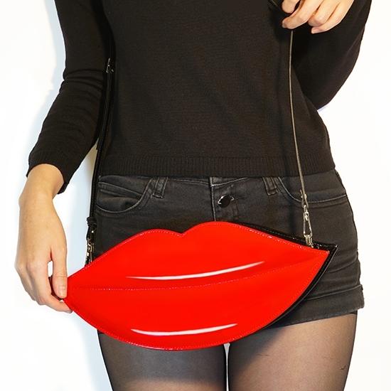 ★ Lip Bag Leather Midium 牛革製 本エナメル